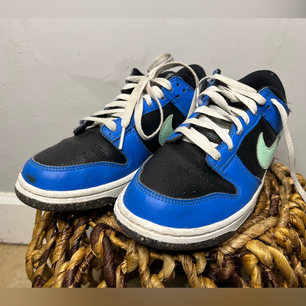 Nike DUNK Blue and Black Sneakers with Mint Accents
